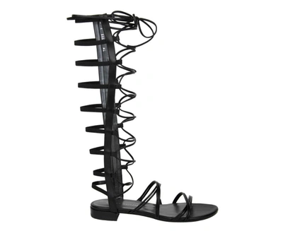 Stuart Weitzman Women's Sparta Leather Gladiator Boots In Black