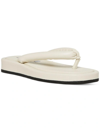 Shop Steve Madden Fango Womens Puffer Flip-flop Thong Sandals In White