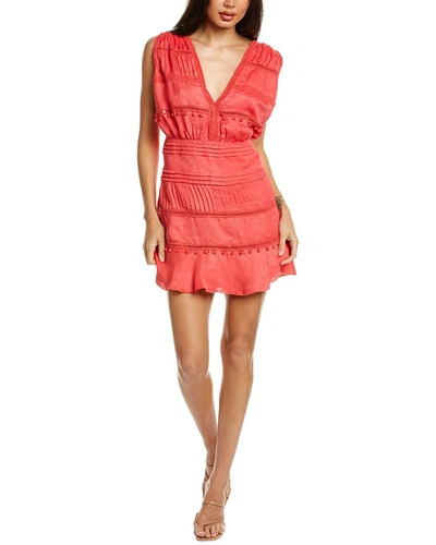 Shop Iro Pavi Linen-blend Mini Dress In Pink