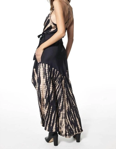 Shop Young Fabulous & Broke Arlo Maxi Wrap Satin Skirt In Sandstone Web In Black