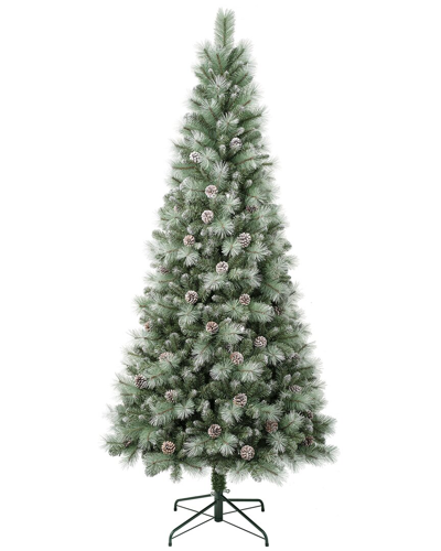 Shop First Traditions Perry Hard Needle, Mixed Pine Tree With White Sprayed Tips In Green