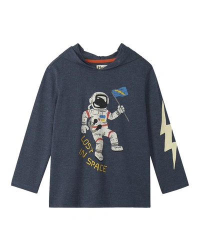 Shop Hatley Astronaut Glow In The Dark Hoodie T-shirt In Blue
