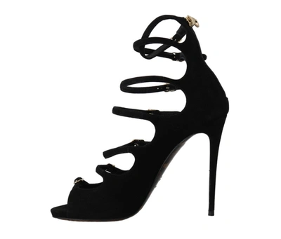 Shop Dolce & Gabbana Suede Ankle Strap Heels Women's Pumps In Black