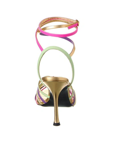 Valentino Rockstud Strappy Multi Ankle-wrap Sandals In Multi