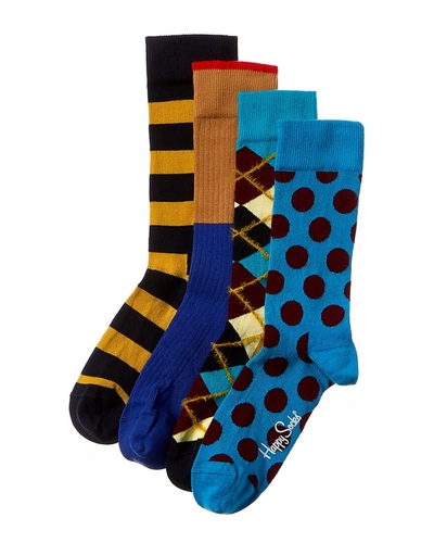 Shop Happy Socks 4pk Classics Socks Gift Set In Multi