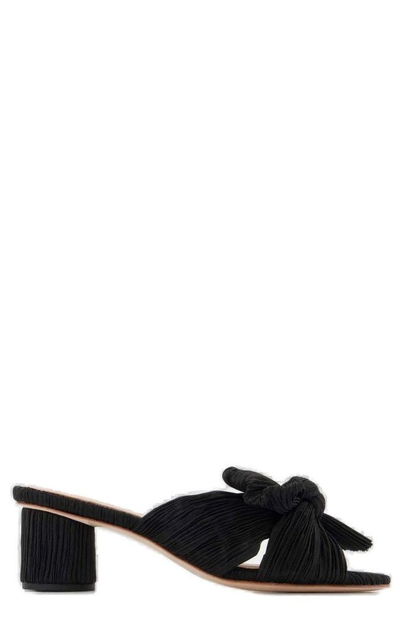 Shop Loeffler Randall Emilia Pleated Bow Sandals In Black