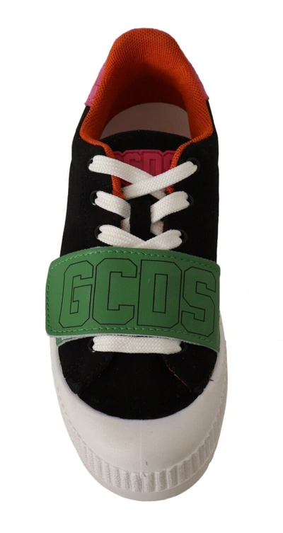 Gcds Multicolor Suede Low Top Lace Up  Sneakers Shoes In Multi
