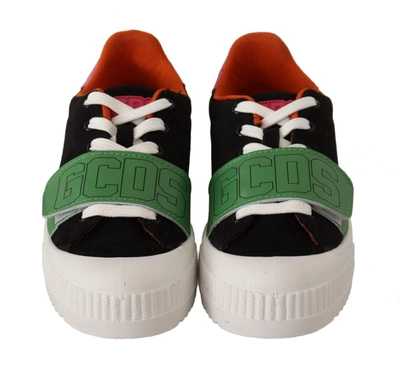 Gcds Multicolor Suede Low Top Lace Up  Sneakers Shoes In Multi