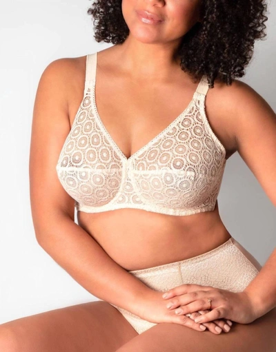 Chantelle Fete Sheer Mesh Underwire Bra In Nude In Brown