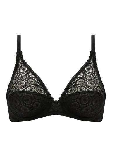 Shop Chantelle Fete Sheer Mesh Underwire Bra In Black