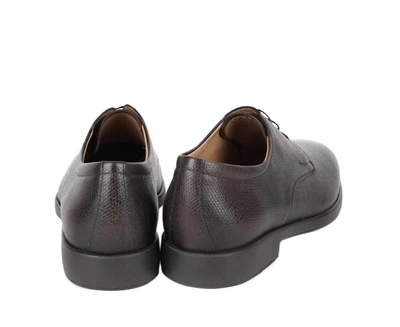 Ferragamo Salvatore  Pebble Leather Oxford Shoe In Brown