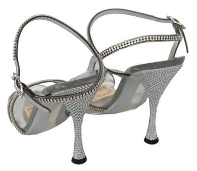 Shop Dolce & Gabbana Crystal Ankle Strap Sandals Women's Shoes In Silver