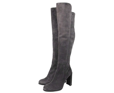 Stuart Weitzman Womens Alljill Anthracite Suede Over The Knee Boot In Grey