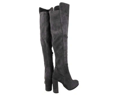 Stuart Weitzman Womens Alljill Anthracite Suede Over The Knee Boot In Grey