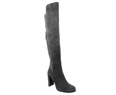 Stuart Weitzman Womens Alljill Anthracite Suede Over The Knee Boot In Grey