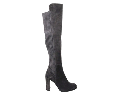Stuart Weitzman Womens Alljill Anthracite Suede Over The Knee Boot In Grey