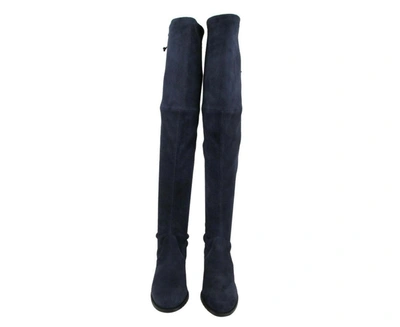 Shop Stuart Weitzman Women's Nice Stretch Knee High Boot In Blue