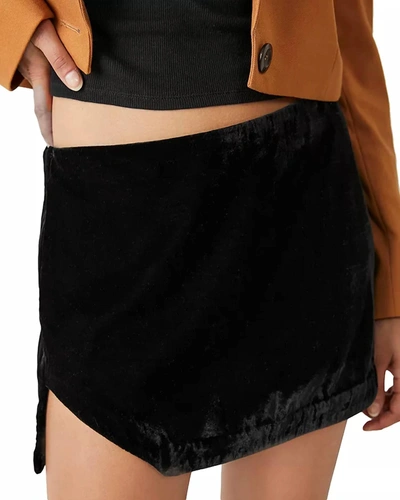 Shop Free People Annalise Velvet Mini Skirt In Black
