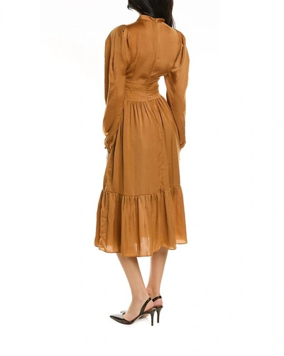 Shop Stellah Obi Tie Front Midi Dress In Caramel In Brown