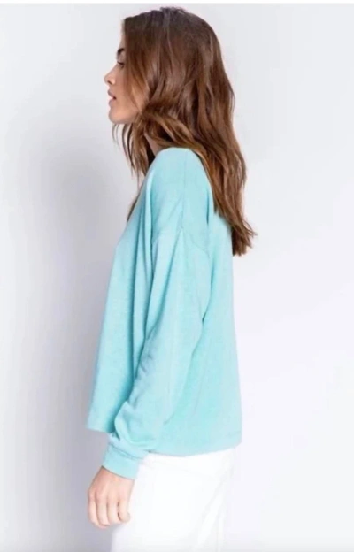 Shop Pj Salvage Night & Day Long Sleeve Top In Sea Spray In Blue