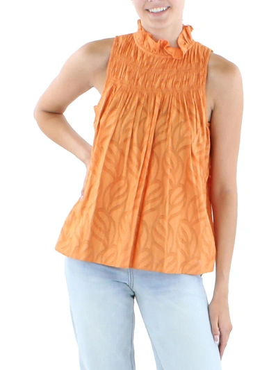 Shop Joie Womens Cotton Smocked Tank Top In Orange