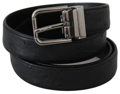 Shop Dolce & Gabbana Exotic Skin Pattern  Buckle Men's Belt In Black
