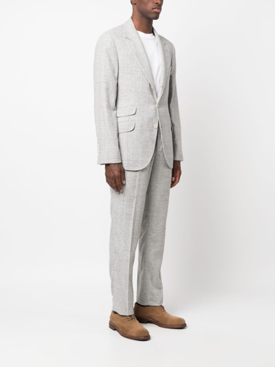 Shop Brunello Cucinelli Single-breasted Checked Suit In Grau