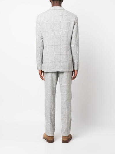 Shop Brunello Cucinelli Single-breasted Checked Suit In Grau