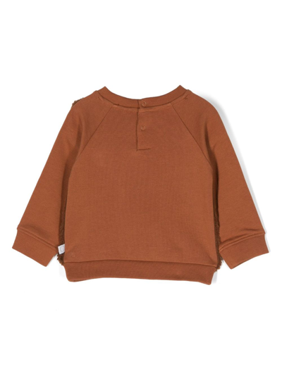 Stella Mccartney Bear-print Fleece Sweatshirt In Braun
