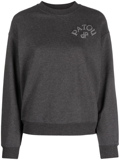Shop Patou Logo-appliqué Cotton Sweatshirt In Grau