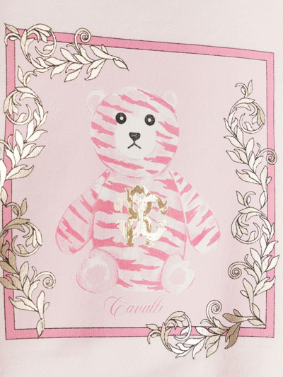 Shop Roberto Cavalli Junior Teddy Bear-print Sweatshirt In Pink