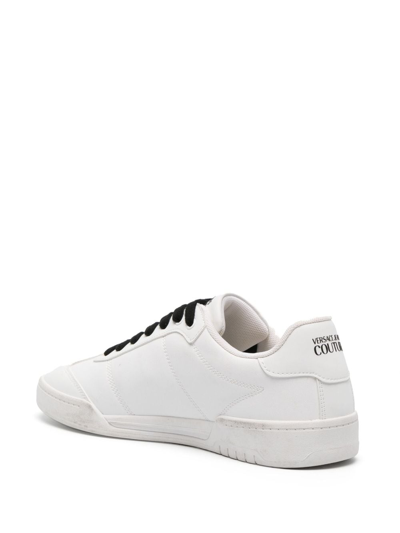 Shop Versace Jeans Couture Brooklyn V-emblem Sneakers In Weiss