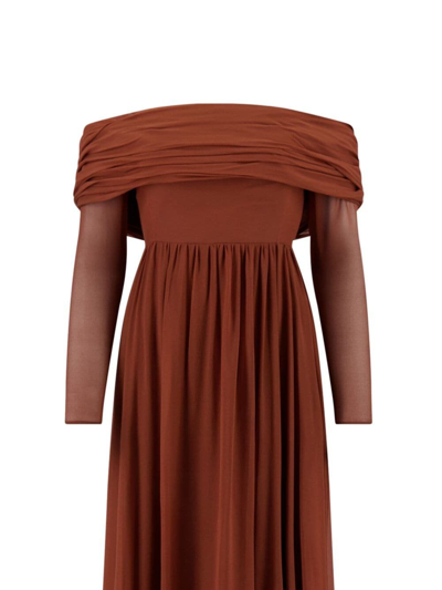 Giambattista Valli Georgette Kleid In Brown
