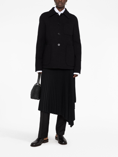Jil Sander Button-up Wool Shirt Jacket In Black