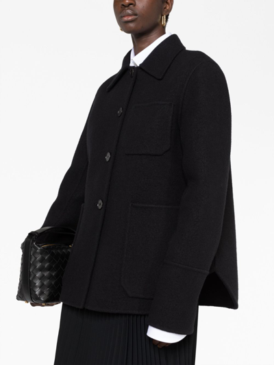 Jil Sander Button-up Wool Shirt Jacket In Black