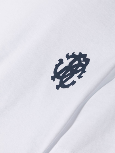 Shop Roberto Cavalli Junior Logo-print Cotton T-shirt In White