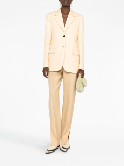 Shop Jil Sander Cotton-twill Blazer In Gelb