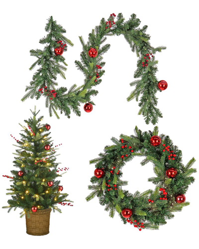 Shop First Traditions Feel Real® Scotch Creek Fir Assortment- 4' Entrance Tree In Pot In Green