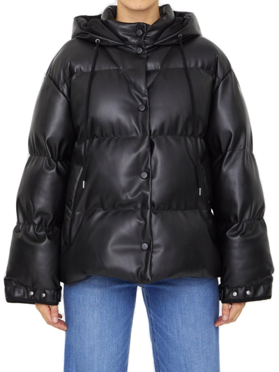 Shop Stella Mccartney Hooded Puffer Jacket In Black