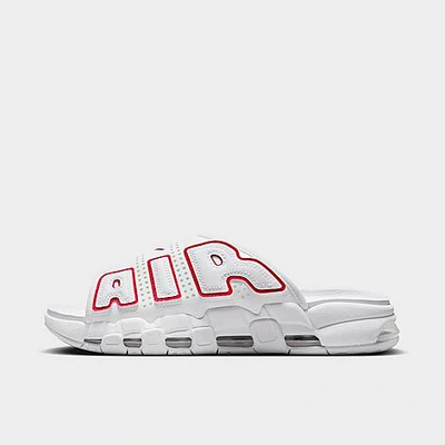 Shop Nike Men's Air More Uptempo Slide Sandals In White/university Red/white