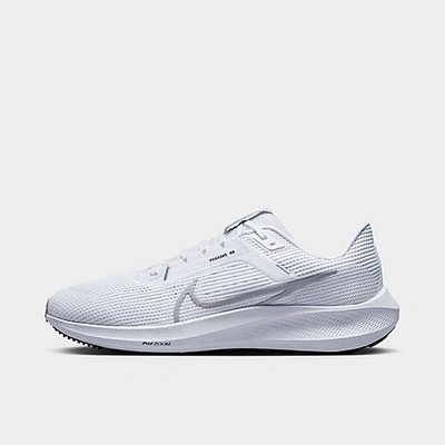 Shop Nike Men's Air Zoom Pegasus 40 Running Shoes In White/black/photon Dust/wolf Grey