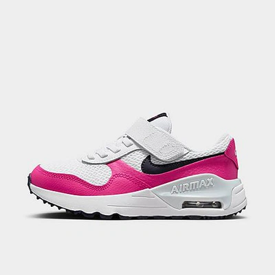 Shop Nike Little Kids' Air Max Systm Casual Shoes In White/fierce Pink/pure Platinum/obsidian