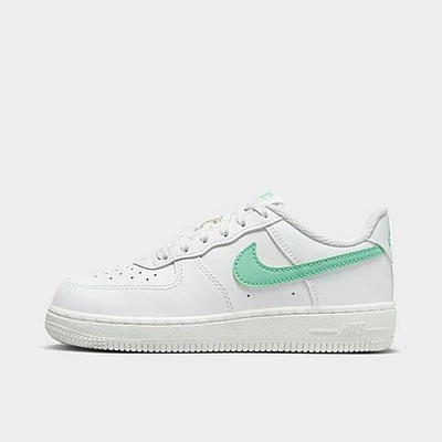 Shop Nike Little Kids' Force 1 Low Casual Shoes In Summit White/emerald Rise