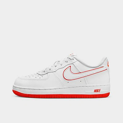Shop Nike Little Kids' Force 1 Low Casual Shoes In White/picante Red/white