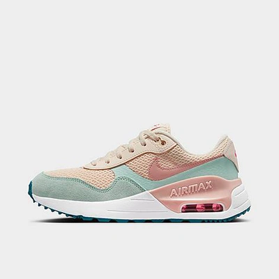 Shop Nike Big Kids' Air Max Systm Casual Shoes Size 7.0 Leather In Guava Ice/jade Ice/white/red Stardust