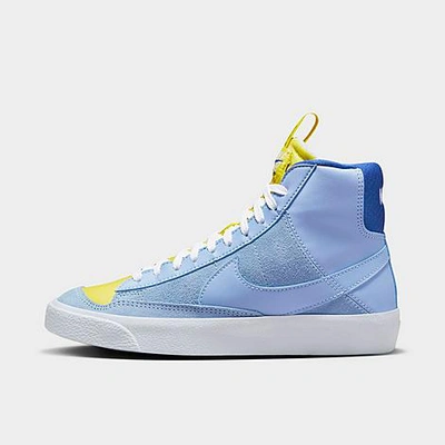 Shop Nike Big Kids' Blazer Mid '77 Se Dance Casual Shoes In Cobalt Bliss/opti Yellow/hyper Royal/red Stardust