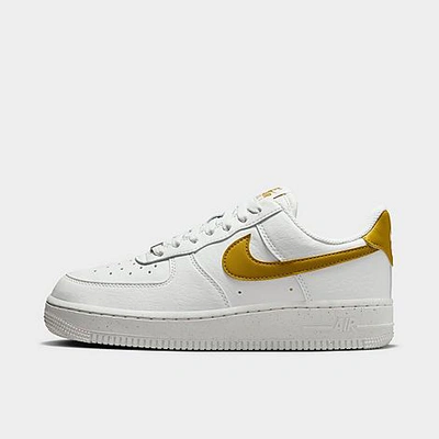 Shop Nike Women's Air Force 1 '07 Low Se Next Nature Casual Shoes In Summit White/bronzine/metallic Silver