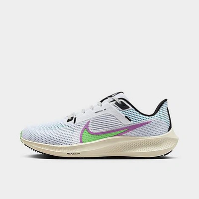 Shop Nike Men's Air Zoom Pegasus 40 Running Shoes In White/multicolor/pale Ivory