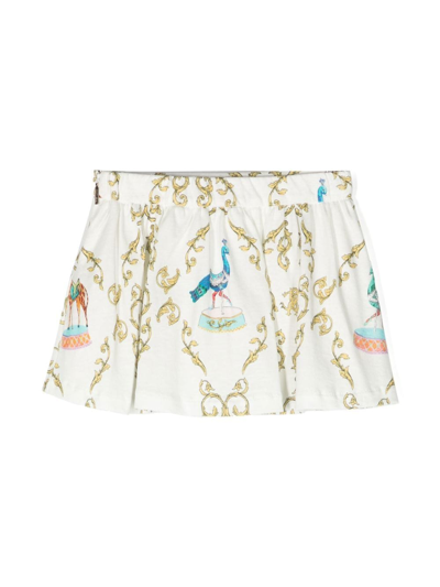 Shop Roberto Cavalli Junior Graphic-print Skirt In White