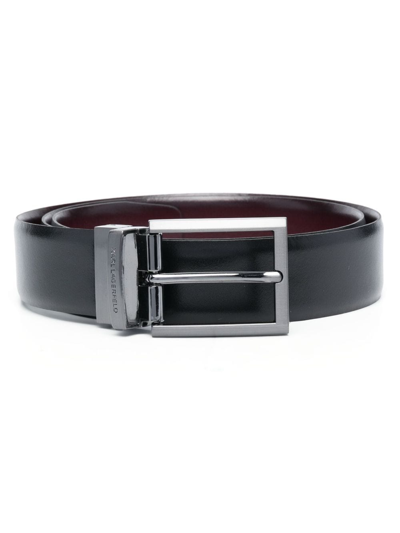 Shop Karl Lagerfeld Buckled Leather Belt In Black